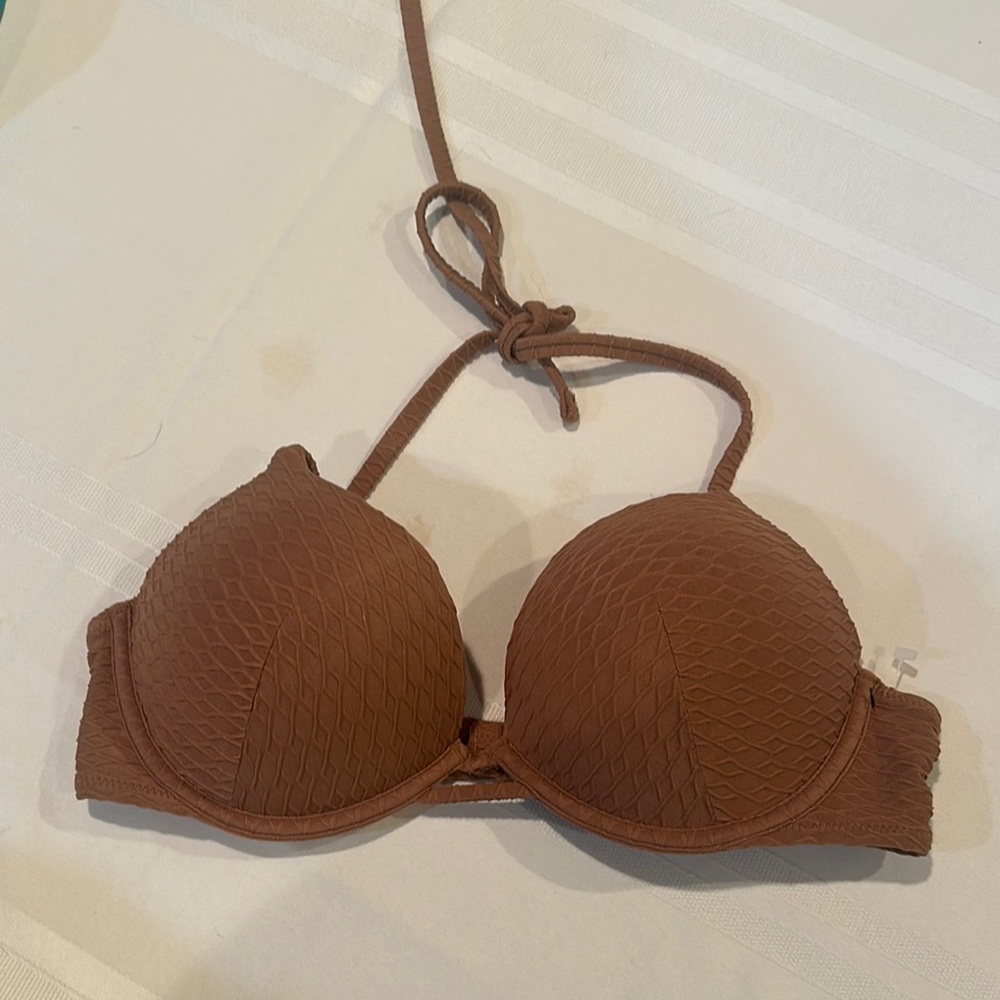 Victoria’s Secret Brown Textured Bikini Top